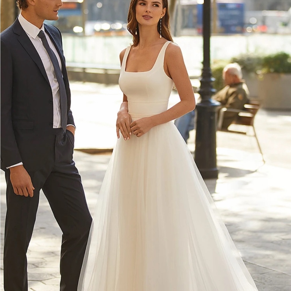 Simple Modest A-Line Wedding Dress